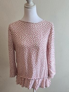 Beachlunchlounge‎ Floral Red and White Blouse